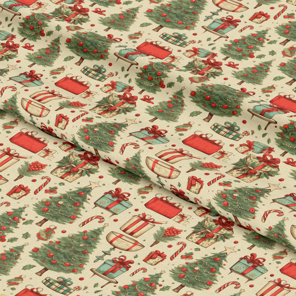 Vintage Christmas Pattern 6 Quilting Cotton Fabric