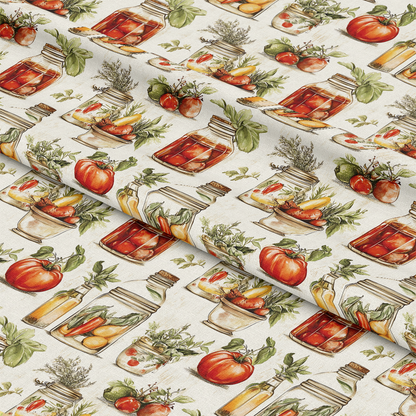 Vintage Kitchen Ingredients Pattern 2 Quilting Cotton Fabric