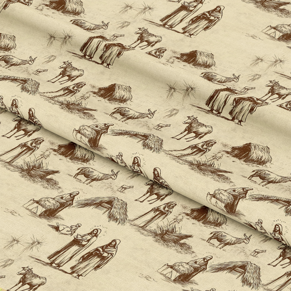 Vintage Nativity Scenes Pattern 10 Quilting Cotton Fabric
