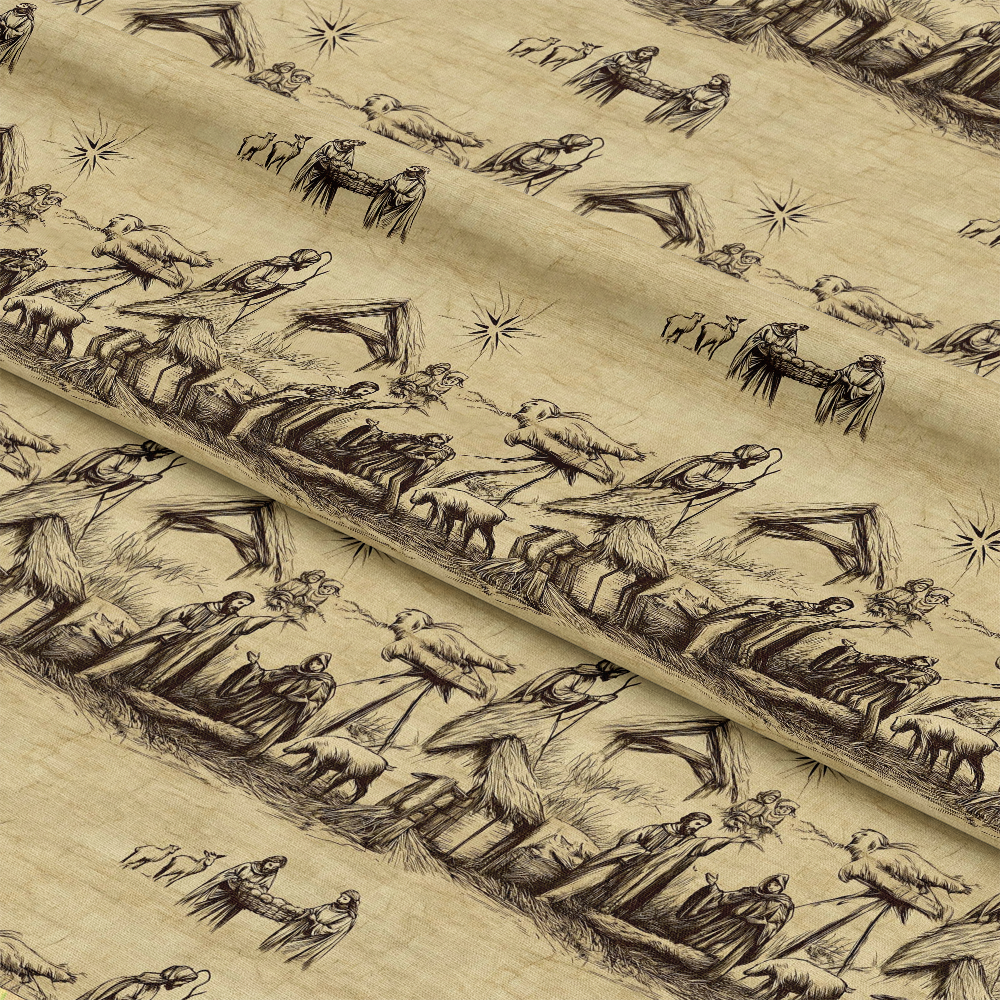 Vintage Nativity Scenes Pattern 11 Quilting Cotton Fabric