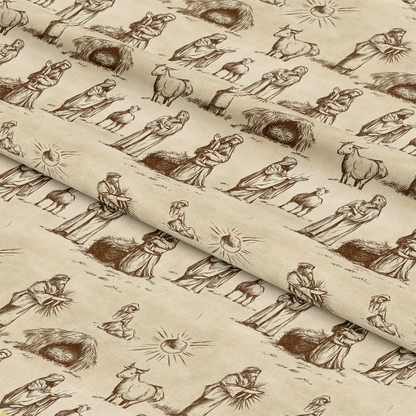 Vintage Nativity Scenes Pattern 13 Quilting Cotton Fabric