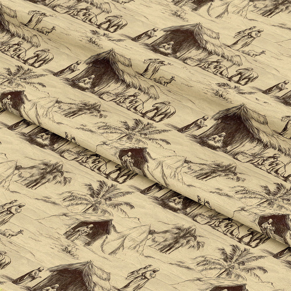 Vintage Nativity Scenes Pattern 16 Quilting Cotton Fabric