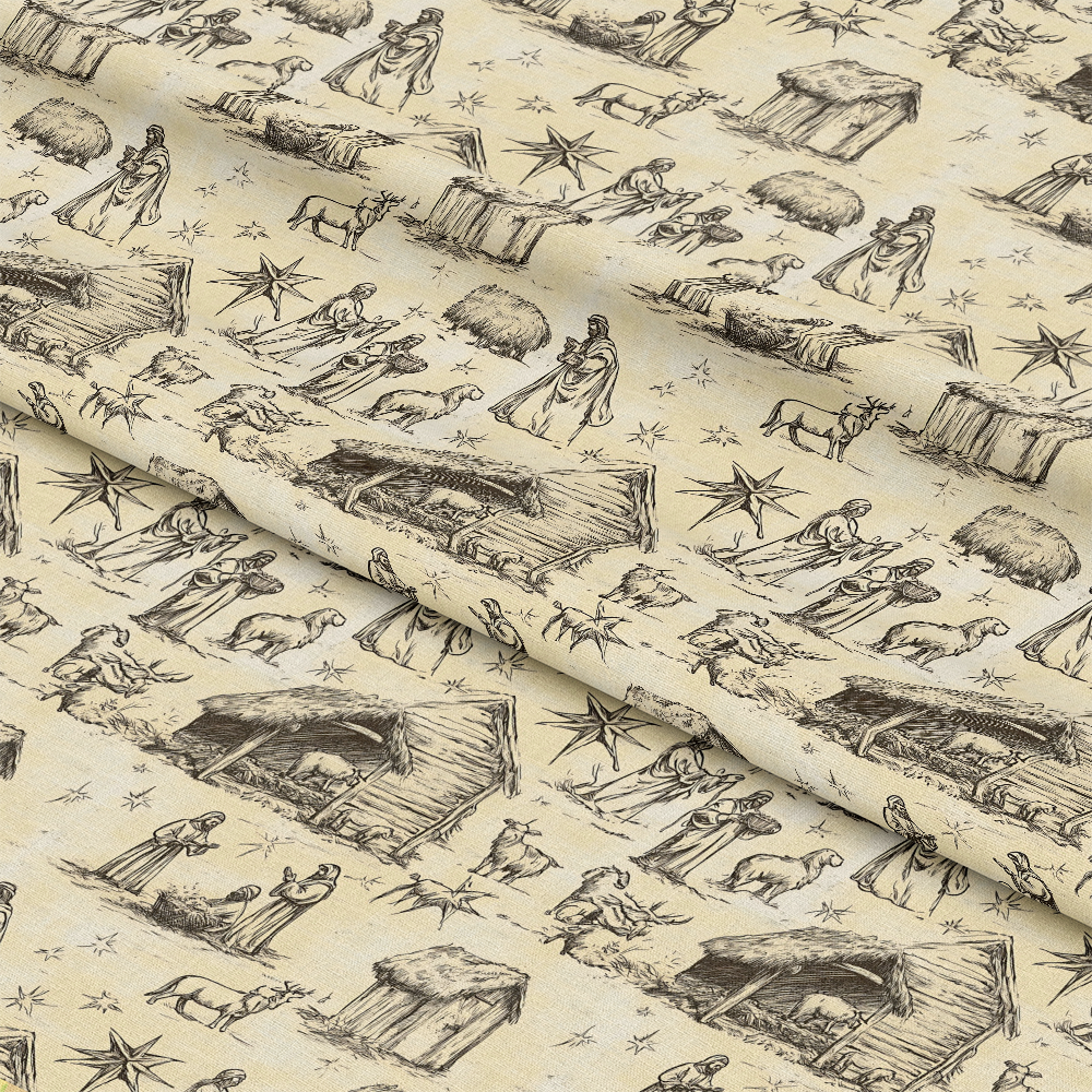 Vintage Nativity Scenes Pattern 19 Quilting Cotton Fabric