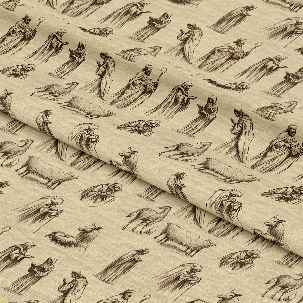 Vintage Nativity Scenes Pattern 6 Quilting Cotton Fabric