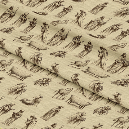 Vintage Nativity Scenes Pattern 6 Quilting Cotton Fabric