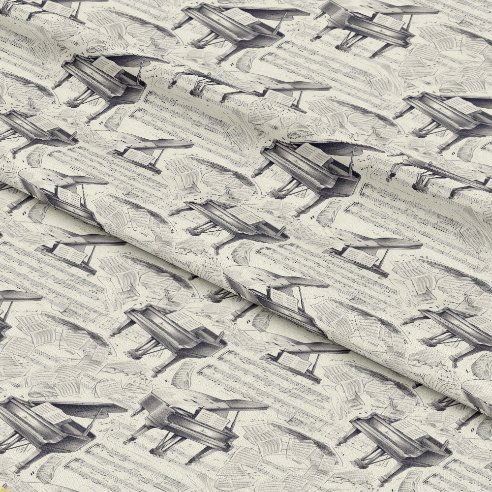 Vintage Pianos Quilting Cotton Fabric