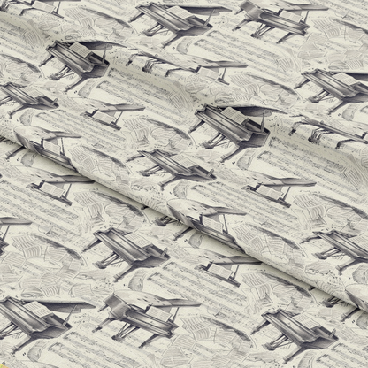 Vintage Pianos Quilting Cotton Fabric
