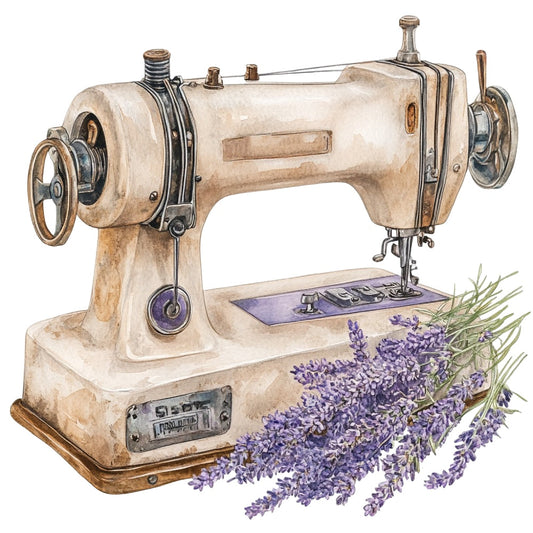 Vintage Sewing Machine Fabric Panel 1