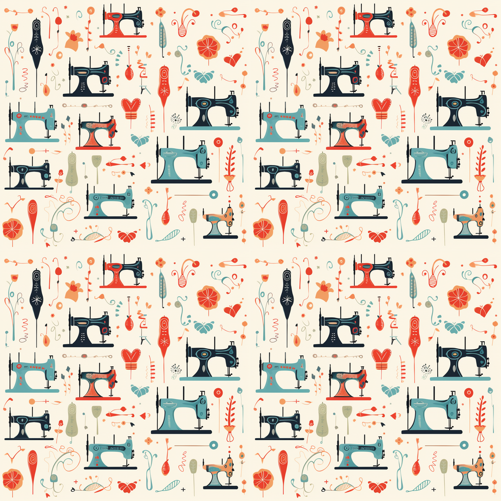 Vintage Sewing Machines Pattern 4 Quilting Cotton Fabric ...