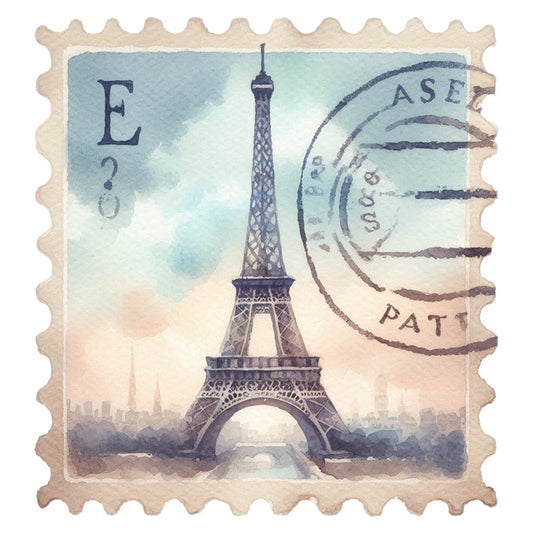 Vintage Travel Stamps Fabric Panel 4