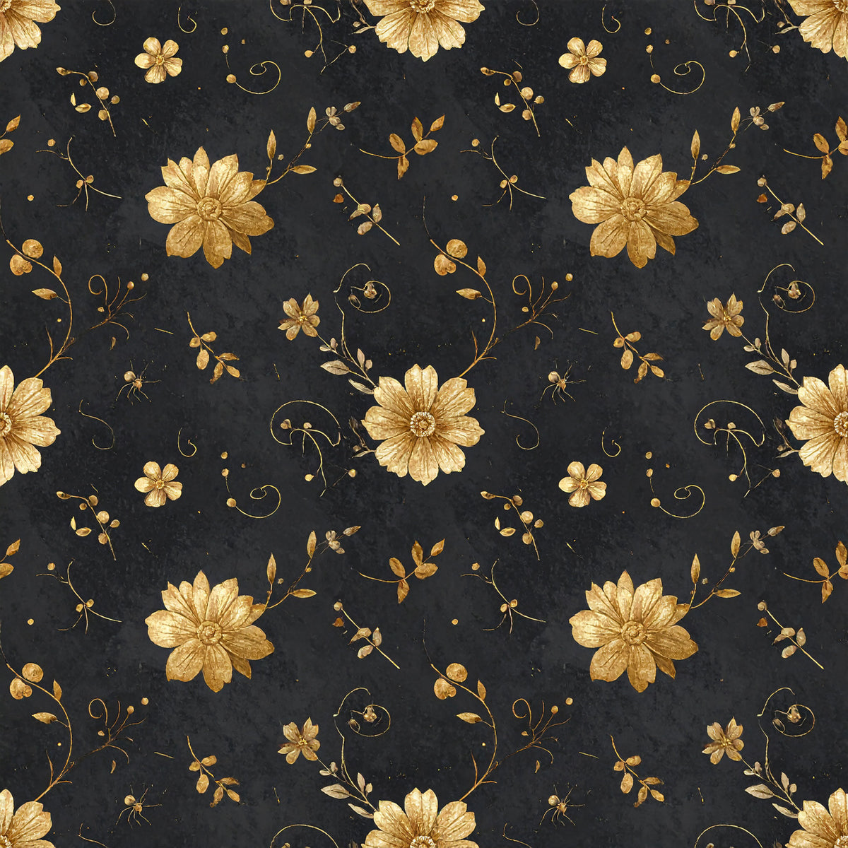 Vintage Black Spider Pattern 9 Quilting Cotton Fabric