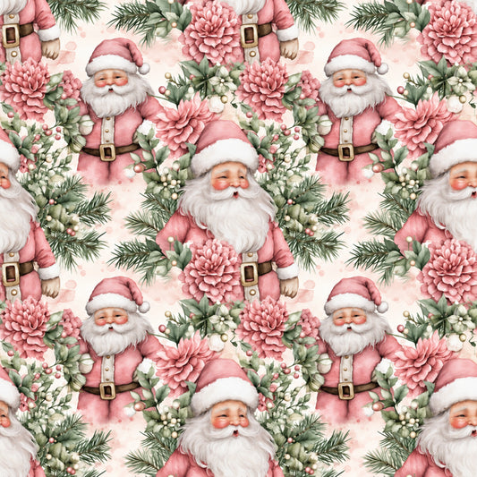 Vintage Blush Christmas Pattern 1 Quilting Cotton Fabric
