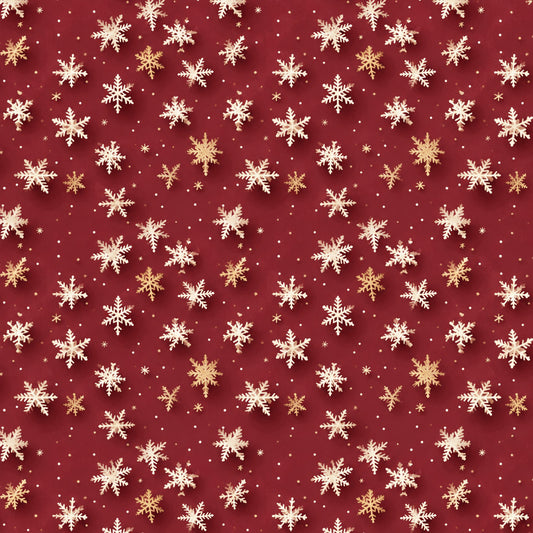 Vintage Burgundy Christmas Pattern 5 Quilting Cotton Fabric