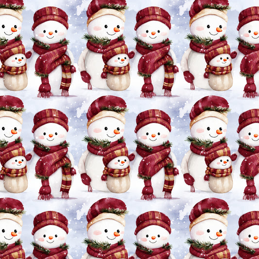 Vintage Burgundy Christmas Pattern 6 Quilting Cotton Fabric