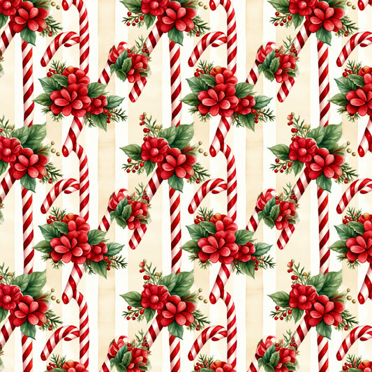 Vintage Classic Red Christmas Pattern 1 Quilting Cotton Fabric