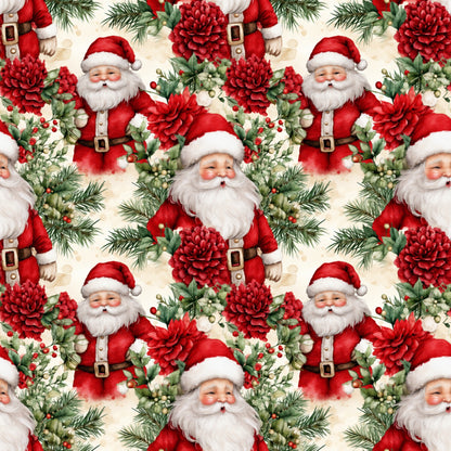 Vintage Classic Red Christmas Pattern 2 Quilting Cotton Fabric
