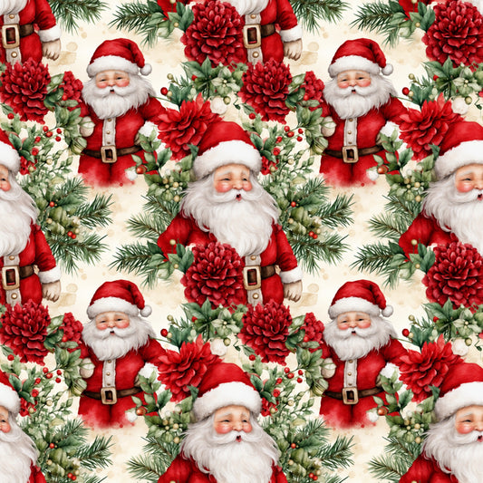 Vintage Classic Red Christmas Pattern 2 Quilting Cotton Fabric