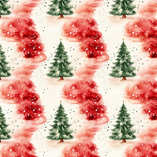 Vintage Classic Red Christmas Pattern 3 Quilting Cotton Fabric