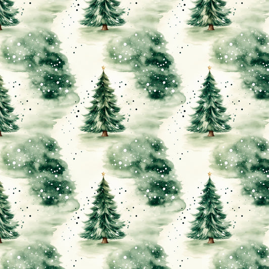 Vintage Emerald Christmas Pattern 2 Quilting Cotton Fabric