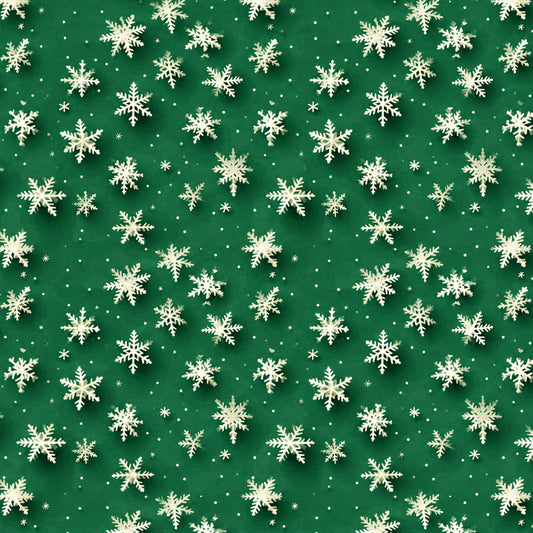Vintage Emerald Christmas Pattern 5 Quilting Cotton Fabric