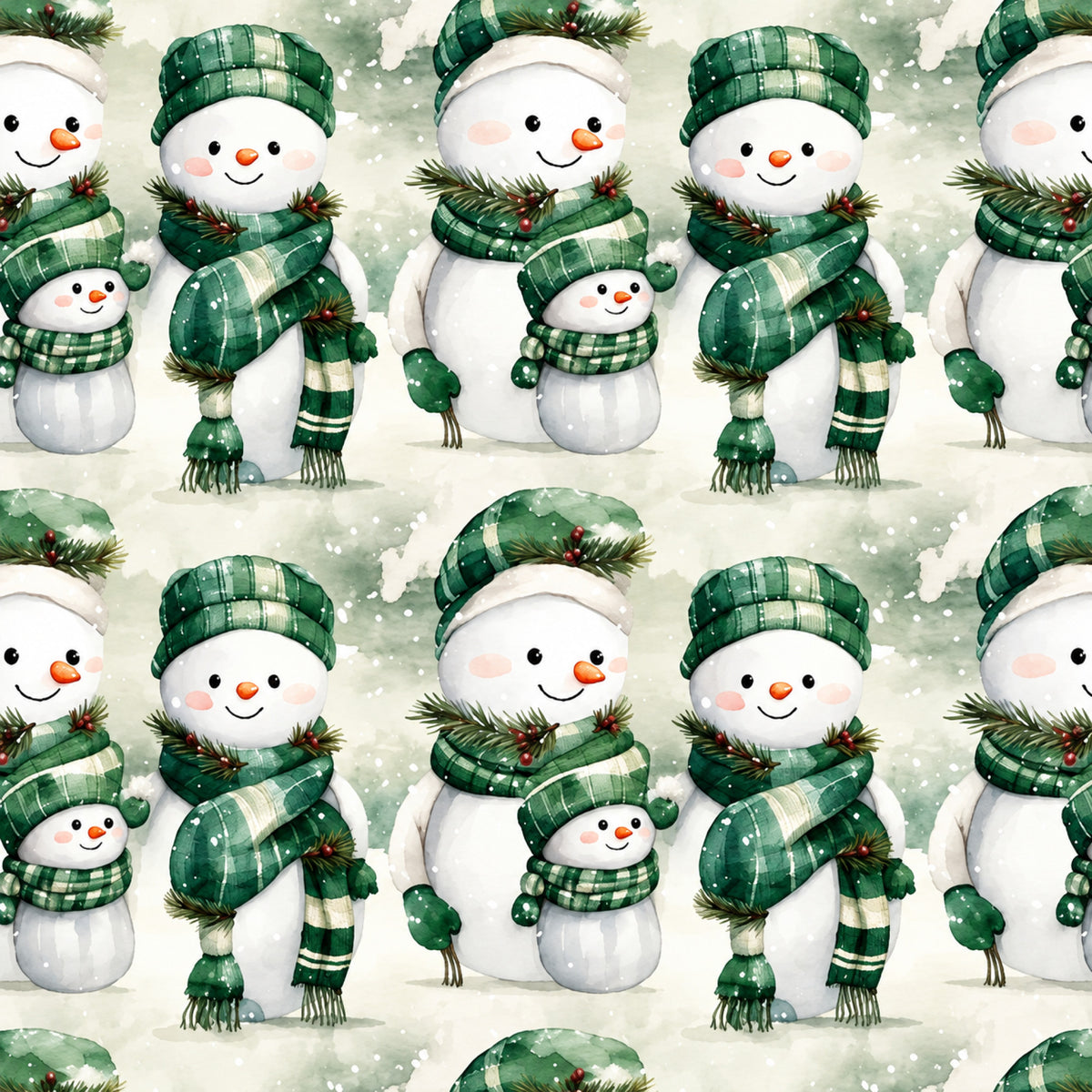 Vintage Emerald Christmas Pattern 6 Quilting Cotton Fabric