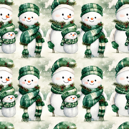 Vintage Emerald Christmas Pattern 6 Quilting Cotton Fabric