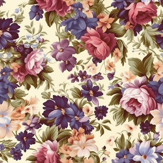 Vintage Floral Pattern 10 Quilting Cotton Fabric