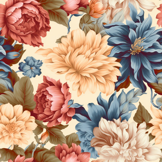 Vintage Floral Pattern 12 Quilting Cotton Fabric