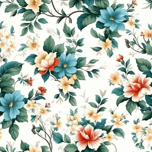 Vintage Floral Pattern 15 Quilting Cotton Fabric
