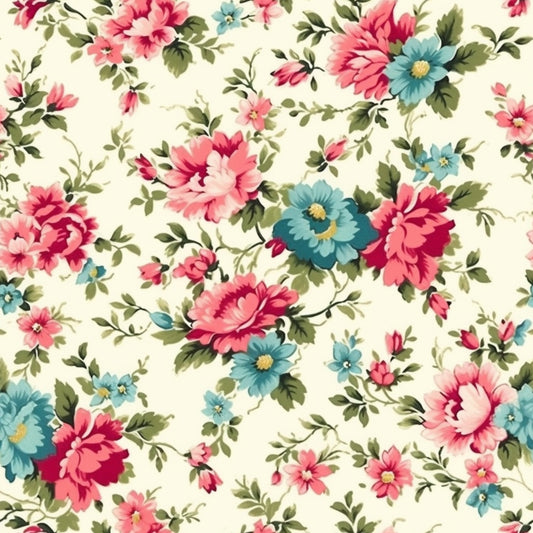 Vintage Floral Pattern 16 Quilting Cotton Fabric