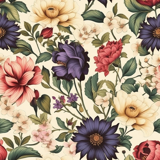 Vintage Floral Pattern 17 Quilting Cotton Fabric