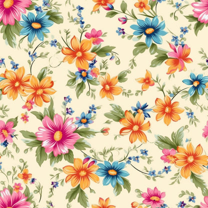 Vintage Floral Pattern 1 Quilting Cotton Fabric