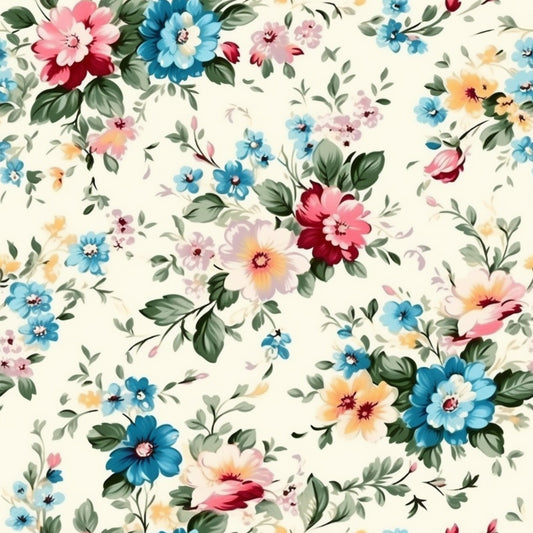 Vintage Floral Pattern 2 Quilting Cotton Fabric