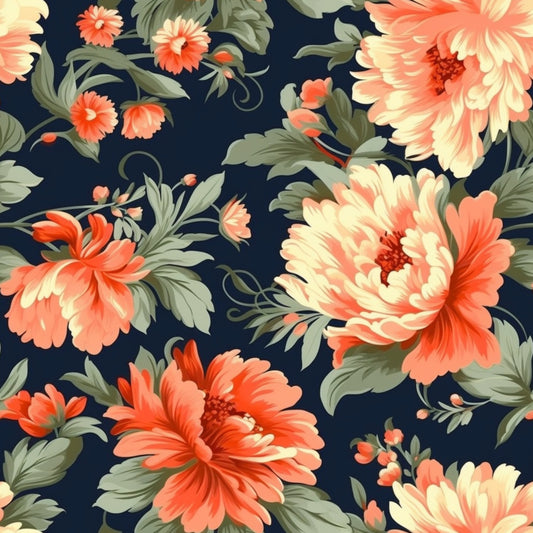 Vintage Floral Pattern 20 Quilting Cotton Fabric