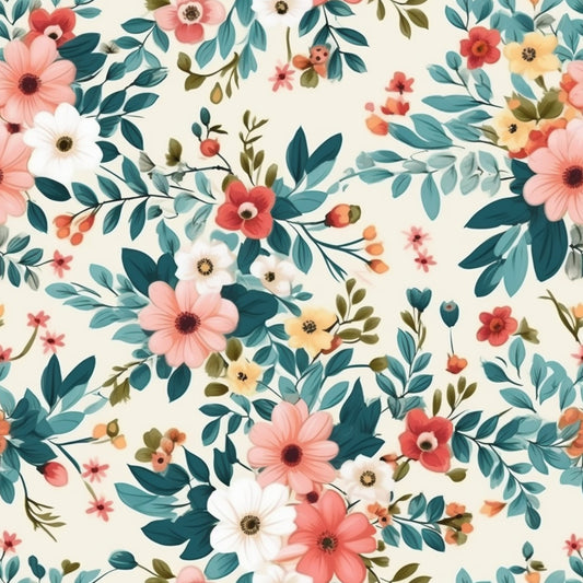 Vintage Floral Pattern 3 Quilting Cotton Fabric