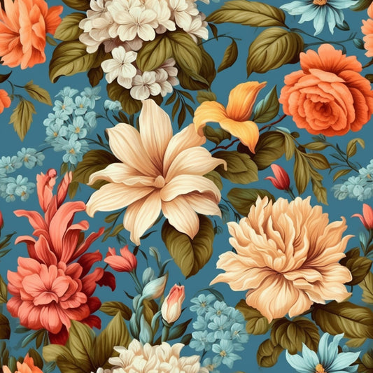 Vintage Floral Pattern 5 Quilting Cotton Fabric