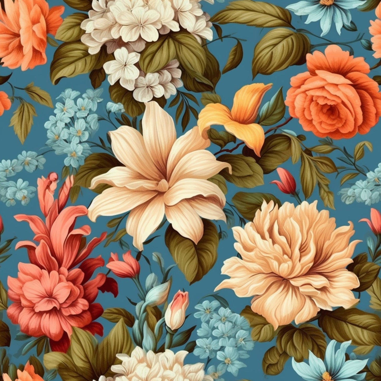 Vintage Floral Pattern 5 Quilting Cotton Fabric