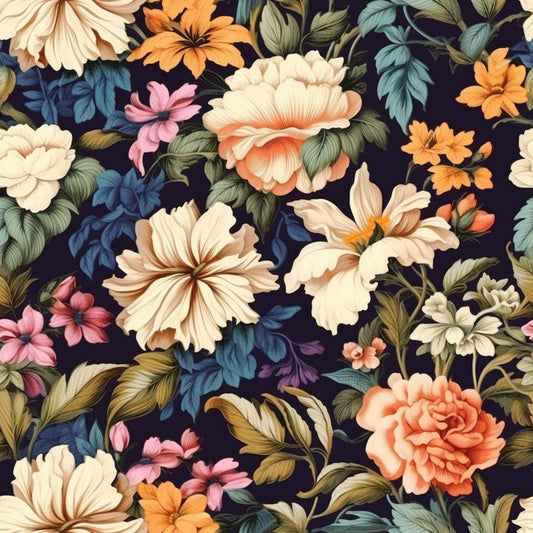 Vintage Floral Pattern 7 Quilting Cotton Fabric