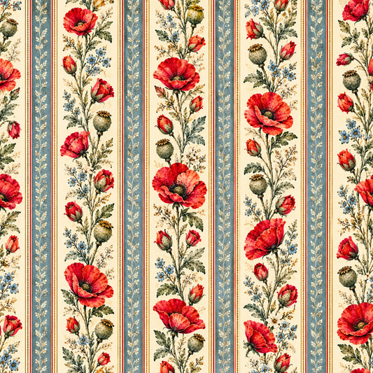 Vintage Garden Letters Pattern 2 Quilting Cotton Fabric
