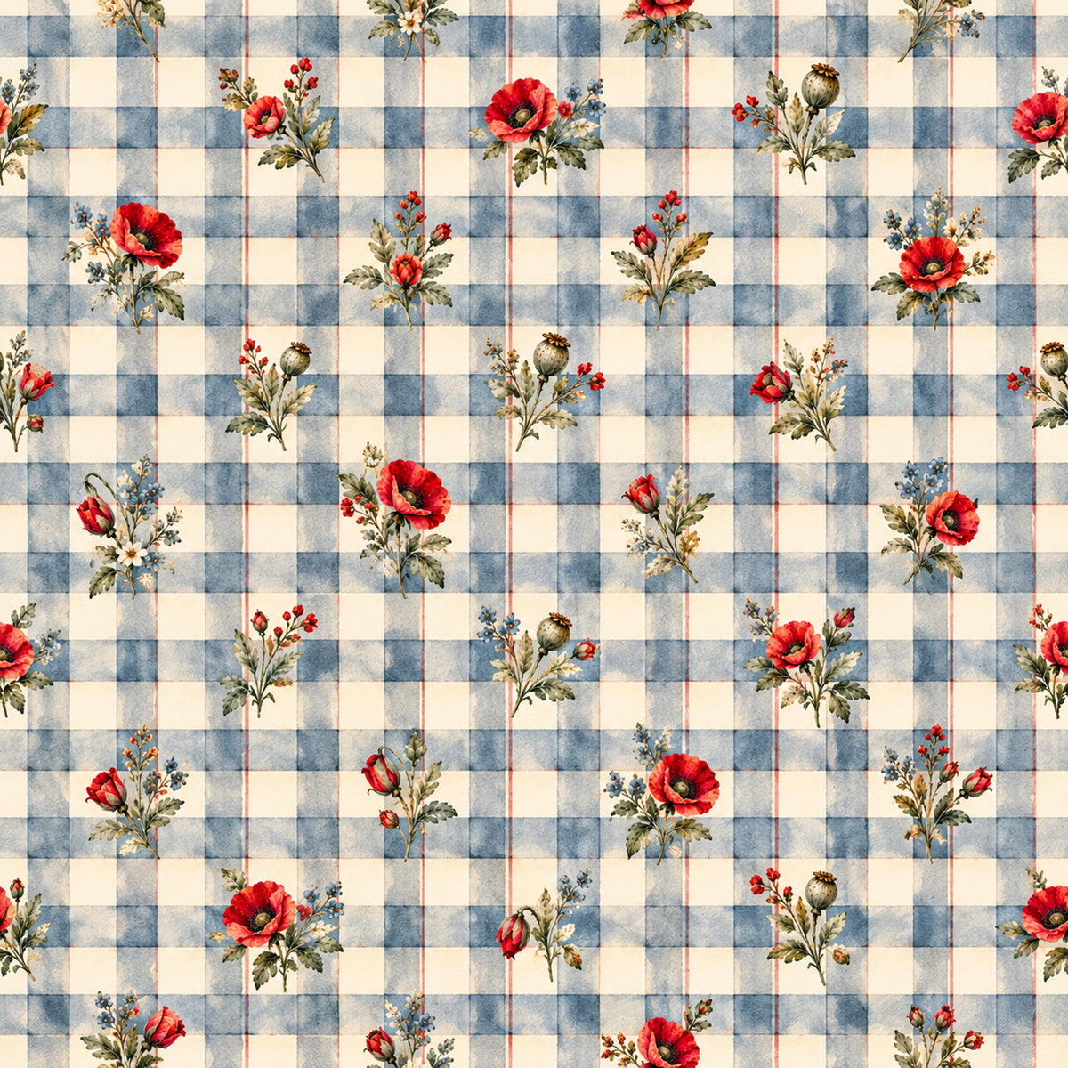 Vintage Garden Letters Pattern 5 Quilting Cotton Fabric