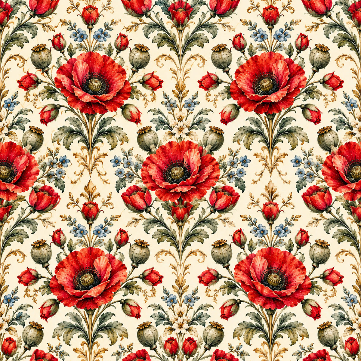 Vintage Garden Letters Pattern 6 Quilting Cotton Fabric