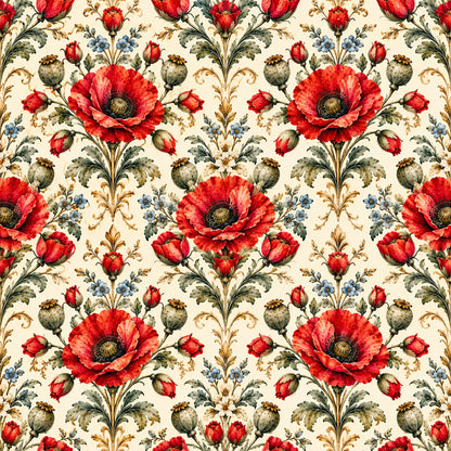 Vintage Garden Letters Pattern 6 Quilting Cotton Fabric