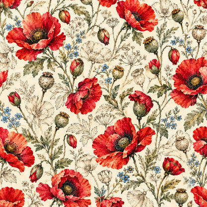 Vintage Garden Letters Pattern 7 Quilting Cotton Fabric
