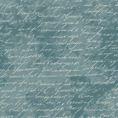 Vintage Handwritten Script Pattern 1 Quilting Cotton Fabric