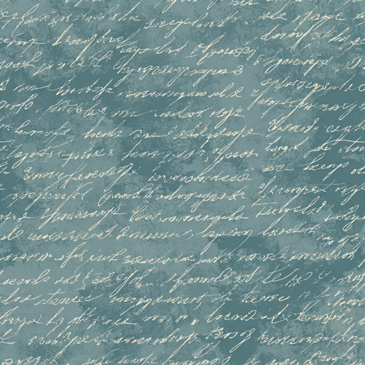 Vintage Handwritten Script Pattern 1 Quilting Cotton Fabric