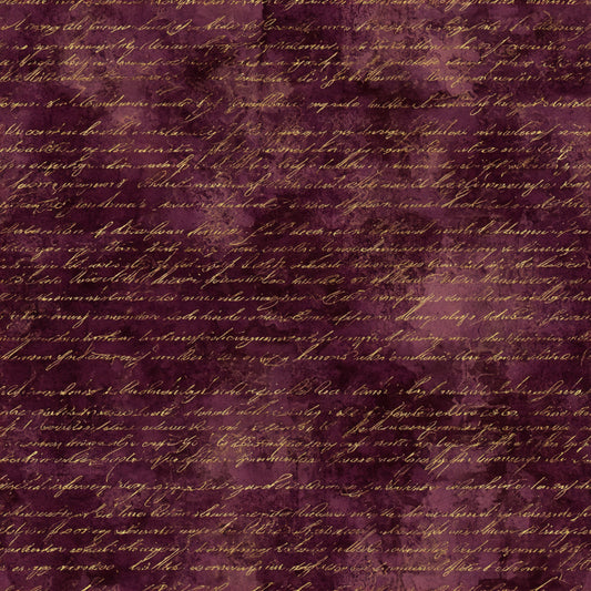 Vintage Handwritten Script Pattern 17 Quilting Cotton Fabric