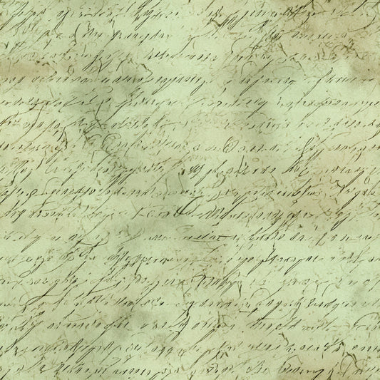 Vintage Handwritten Script Pattern 19 Quilting Cotton Fabric