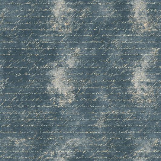 Vintage Handwritten Script Pattern 24 Quilting Cotton Fabric