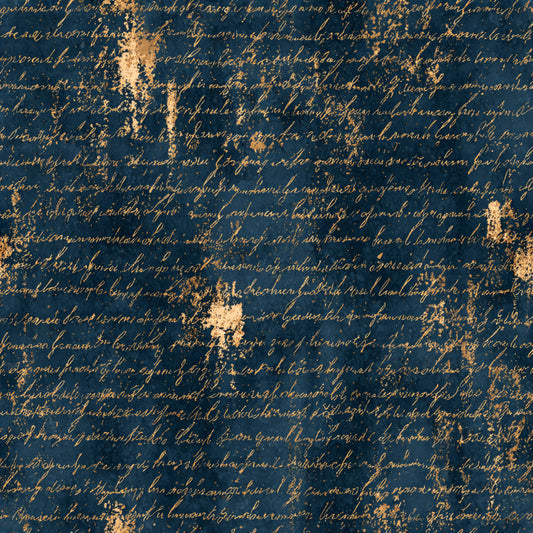 Vintage Handwritten Script Pattern 6 Quilting Cotton Fabric