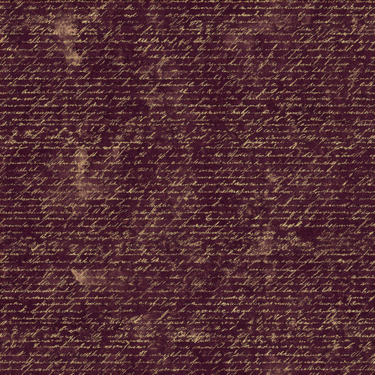 Vintage Handwritten Script Pattern 7 Quilting Cotton Fabric